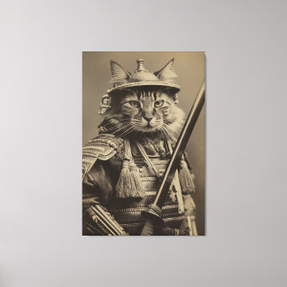 Samurai Cat Canvas Afdruk