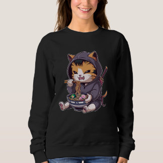 Samurai Cat Eating Ramen Kawaii Ninja Japanese Ani Trui