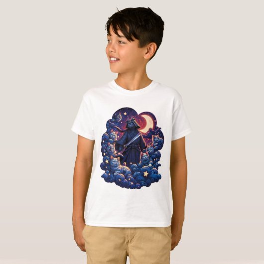 Samurai Cat en zijn Feline Companions T-shirt (Voorkant volledig)