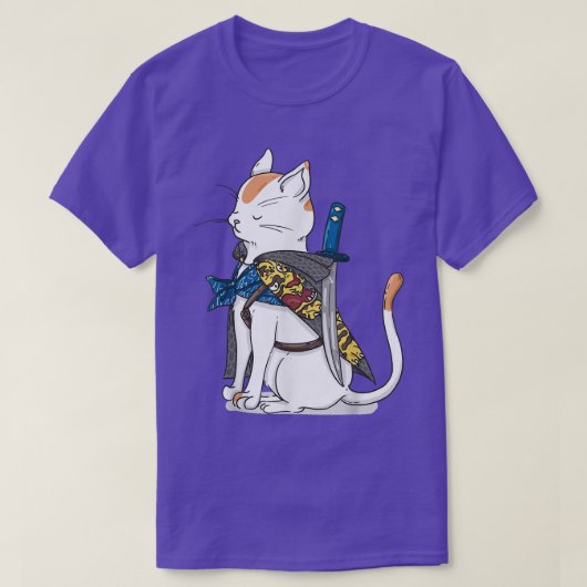 Samurai Cat Funny Ninja Design for Cat OOwnership T-shirt (Design voorkant)