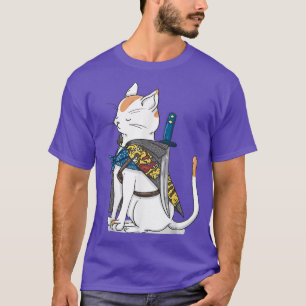 Samurai Cat Funny Ninja Design for Cat OOwnership T-shirt