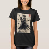 Samurai Cat Graphic T-shirt Warrior Japans (Voorkant)