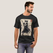 Samurai Cat Graphic T-shirt Warrior  Japans A (Voorkant volledig)
