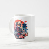 Samurai Cat Graphic Warrior Japanse anime Koffiemok (Voorkant links)