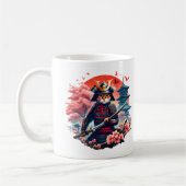 Samurai Cat Graphic Warrior Japanse anime Koffiemok (Links)