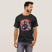 Samurai Cat Graphic Warrior  Japanse anime T-shirt (Voorkant volledig)