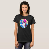 Samurai Cat Great Wave Japan Vaporwave ree Ae T-shirt (Voorkant volledig)