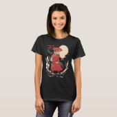 Samurai Cat Illustratie Japans beeld T-shirt (Voorkant volledig)