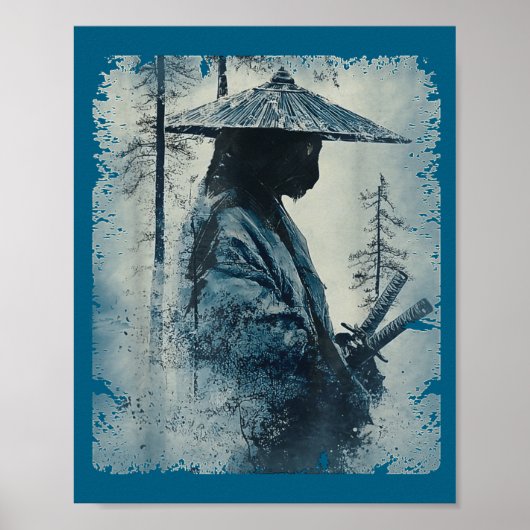 Samurai Cat Japanese Art Anime Men Women Kids Grap Poster (Voorkant)