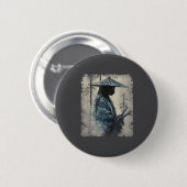 Samurai Cat Japanese Art Anime Men Women Kids Grap Ronde Button 5,7 Cm (Voorkant /achterkant)