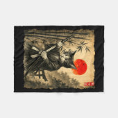 Samurai Cat Japanese Art Men Boys Funny Graphic Te Fleece Deken (Voorkant (Horizontaal))