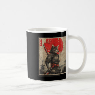 Samurai Cat Japanese Graphic T - shirts Mannen Uk Koffiemok