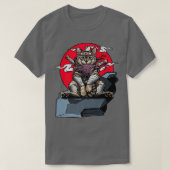 Samurai Cat Japanese Katana Warrior Ninja Sword Vi T-shirt (Design voorkant)