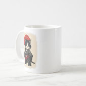Samurai Cat Japanese  Kawaii Funny Cats Koffiemok (Voorkant links)