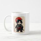 Samurai Cat Japanese  Kawaii Funny Cats Koffiemok (Links)