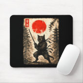 Samurai Cat Japanese Mens Boys Kids Graphic Anime  Muismat (Met muis)