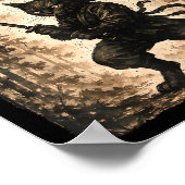 Samurai Cat Japanese Mens Boys Kids Graphic Anime  Poster (Hoek)