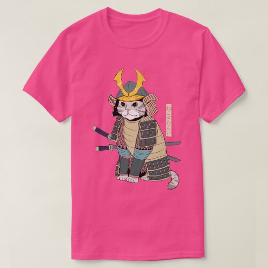 Samurai Cat Japans kat in Samurai Armor met Kat T-shirt (Design voorkant)