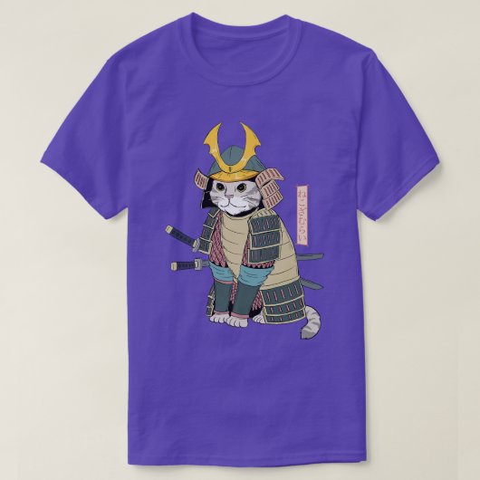 Samurai Cat Japans kat in Samurai Armor met Kat T-shirt (Design voorkant)