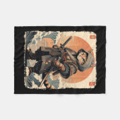 Samurai Cat Katana Full Gear Warrior Fighter Japan Fleece Deken (Voorkant (Horizontaal))