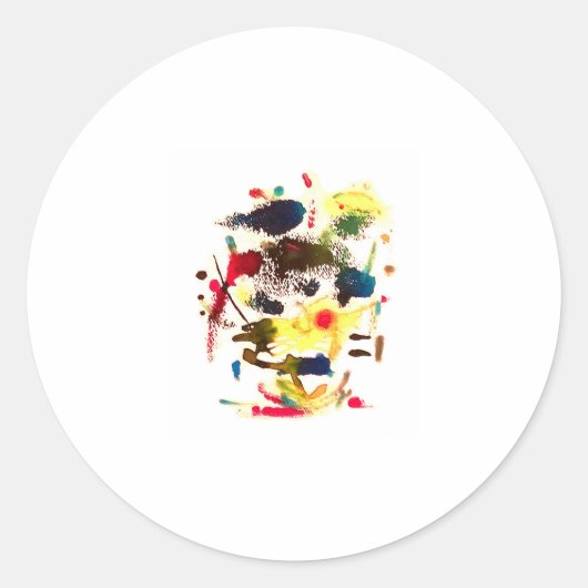 Samurai Cat-Lady Abstracte Hankamer Artjunkhaus Ar Ronde Sticker (Voorkant)