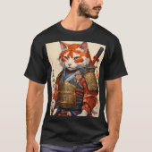Samurai Cat met Koi Armour T-Shirt Design (Voorkant)