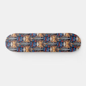 Samurai Cat Pixel Art Persoonlijk Skateboard (Horizontaal)