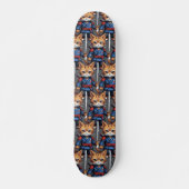Samurai Cat Pixel Art Persoonlijk Skateboard (Voorkant)
