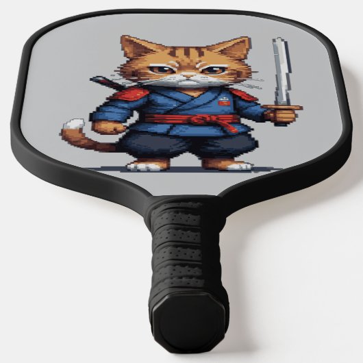 Samurai Cat Pixel Art Pickleball Paddle (Laagn)