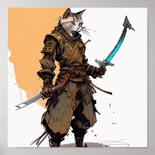 Samurai Cat Poster (Voorkant)