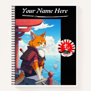 Samurai Cat Respect Spiral Notitieboek
