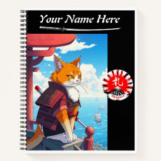 Samurai Cat Respect Spiral Notitieboek