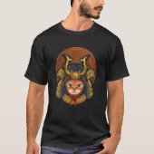 Samurai Cat | Retro  Japanse kunst/kunstwerk O T-shirt (Voorkant)