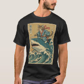 Samurai Cat Riding Shark Japanese Pullover (Voorkant)