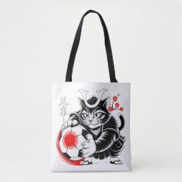 Samurai Cat Soccer For Shopping & Everyday use Tote Bag