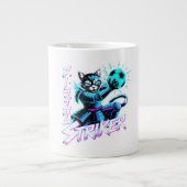 Samurai Cat Striker Mug - For Soccer Fans Grote Koffiekop (Voorkant)