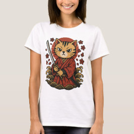 Samurai Cat T-shirt | Japanse anime krijger kat