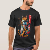 Samurai Cat Warrior – Epic Japanese Tattoo Style  T-shirt (Voorkant)