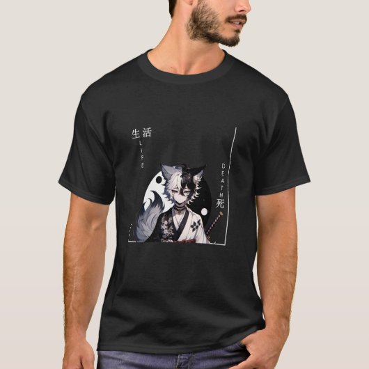 Samurai Cat Warrior Japanese Ninja Cat 2 T-shirt (Voorkant)