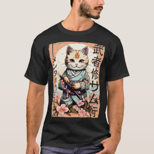 Samurai Cat Warrior Japans Ninja Kat Kawaii 3 T-shirt