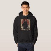 Samurai Cat Warrior kunstliefhebbers Hoodie (Voorkant volledig)