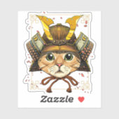 Samurai Cat Warrior Samurai Cat Lovers Sticker (Vel)