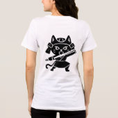 Samurai Cat Warrior - Schattigee Ninja Kitten Figh Tri-Blend Shirt (Achterkant)