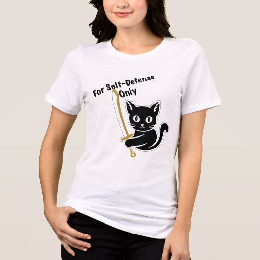 Samurai Cat Warrior - Schattigee Ninja Kitten met  Tri-Blend Shirt (Voorkant)