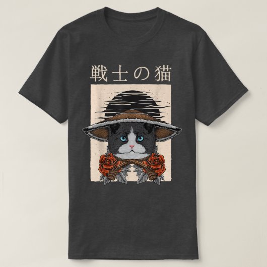 Samurai Cat Warrior T-Shirt (2) (Design voorkant)