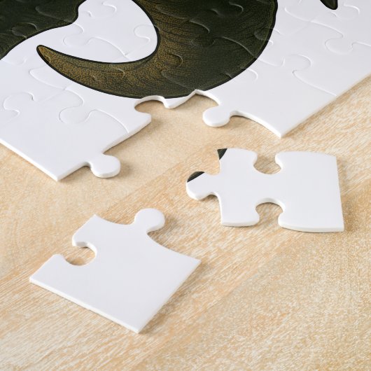 Samurai Cat with Beer & T-Rex | Retro Japanese Art Legpuzzel (Zijkant)