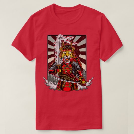 Samurai Cheetah Warrior Japan Japans T-shirt (Design voorkant)