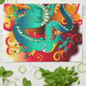 Samurai Chef Dragon ontwerp Theedoek (Gevouwen)