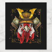 Samurai Chicken Warrior Samurai Lovers 135 Wijn Etiket (Enkel label)