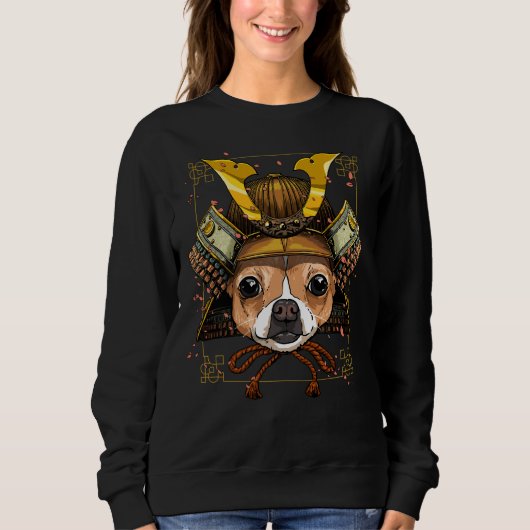 Samurai Chihuahua Dog Warrior Samurai Trui (Voorkant)